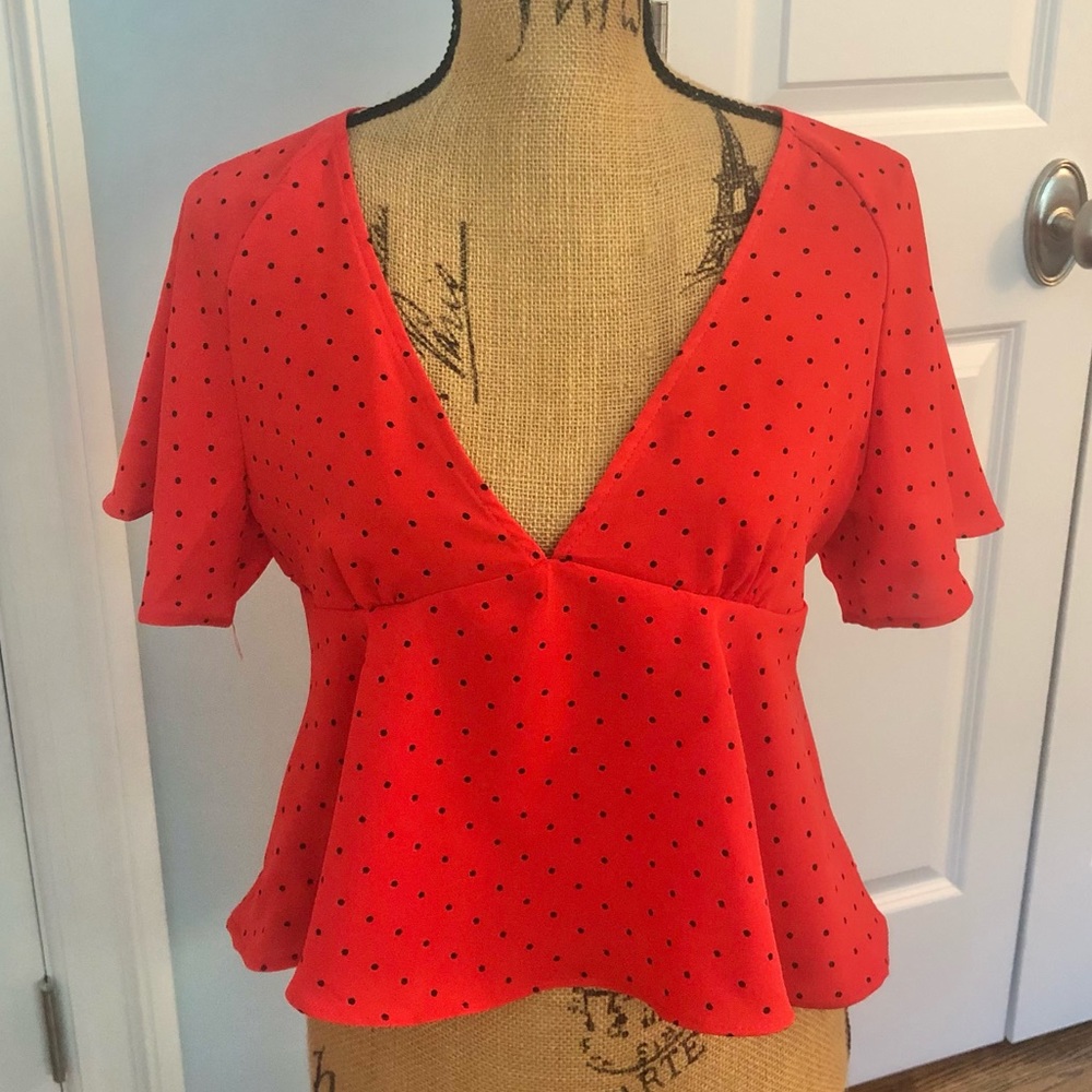 Nasty Gal Polka Dot Blouse